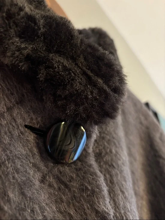 Women's Gray Alpaca Wool -Trim Coat - Picture 7 of 9